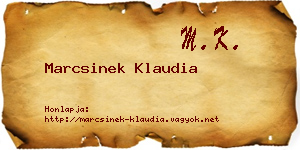 Marcsinek Klaudia névjegykártya